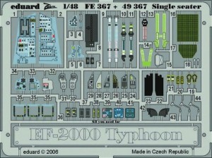 Eduard Accessories 1:48 FE367 EF-2000 Typhoon Single Seater Für Revell Bausatz