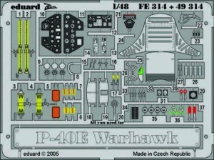 Eduard Accessories 1:48 FE314 P-40E Warhawk