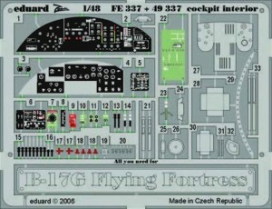 Eduard Accessories 1:48 FE337 B-17G Flying Fortress cockpit interior