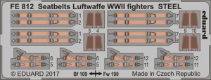 Eduard Accessories 1:48 FE812 Seatbelts Luftwaffe WWII fighters STEEL