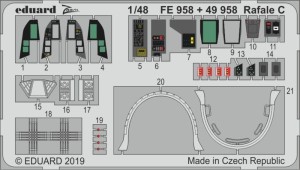 Eduard Accessories 1:48 FE958 Rafale C for Revell