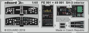 Eduard Accessories 1:48 FE991 SH-3 interior for Hasegawa