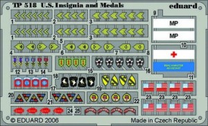 Eduard Accessories 1:35 TP518 US insignia and medals WWII