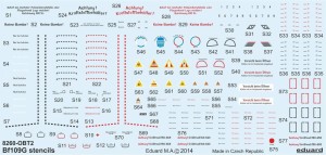 Eduard Accessories 1:48 D48025 Bf 109G stencils for Eduard