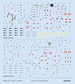 Eduard Accessories 1:48 D48072 Harrier Gr.7/9 stencils 1/48 for REVELL/HASEGAWA