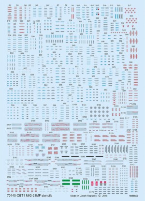 Eduard Accessories 1:72 D72015 MiG-21MF stencils for Eduard