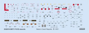 Eduard Accessories 1:32 D32015 P-51D stencils for REVELL/TAMIYA