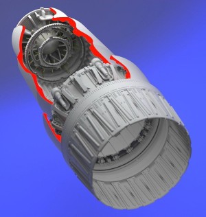 Aires 1:32 2136 MiG 23 Flogger exhaust nozzle - opened