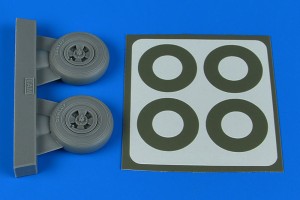 Aires 1:32 2241 Spitfire Mk.IX wheels (4-spoke) & paint masks for Tamiya