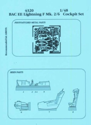 Aires 1:48 4320 Lightning F Mk. 2/6 Cockpit Set für Airfix Bausatz
