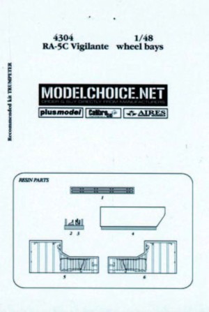 Aires 1:48 4304 RA-5C Vigilante wheel bay Für Trumpeter Bausatz