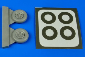 Aires 1:48 4637 Spitfire Mk.V five spokes wheels&paint m