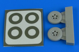 Aires 1:48 4787 Spitfire Mk.I wheels (5-Spoke) & paint masks f. Tamiya