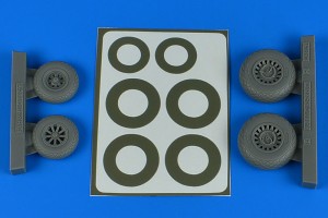 Aires 1:48 4847 A-26B/C (B-26B/C) Invader wheels & paint masks early - diamond pattern for ICM
