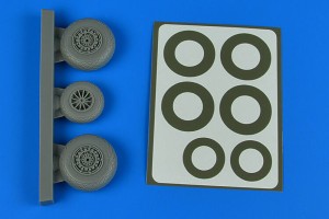 Aires 1:48 4871 B-26K Invader wheels & paint masks - early - Diamond Pattern