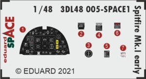 Eduard Accessories 1:48 3DL48005 Spitfire Mk.I early SPACE 1/48 for EDUARD