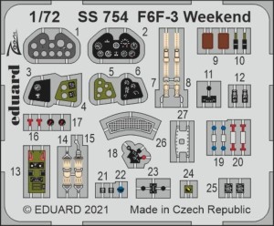 Eduard Accessories 1:72 SS754 F6F-3 Weekend 1/72 EDUARD