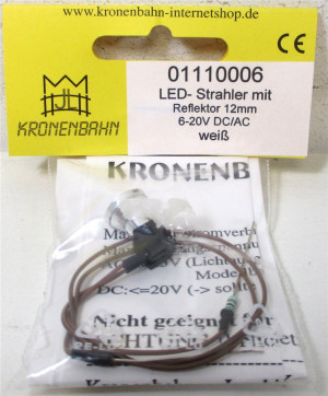 Kronenbahn 01110006 LED-Strahler mit Refl. 12mm 6-20V DC/AC weiß OVP (Z144-13g)