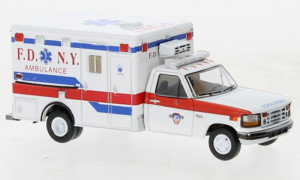 PCX   H0 1/87 PCX870361 Ford F-350 Horton Ambulance weiss, 1997, FDNY,  - NEU