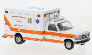 PCX   H0 1/87 PCX870363 Ford F-350 Horton Ambulance weiss, orange, 1997, Morgan County,  - NEU