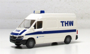 Modellauto H0 LKW Wiking MB Sprinter Kasten Einsatzfahrzeug THW 