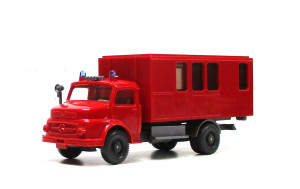 Modellauto H0 LKW Wiking MB Rundhauber Abrollcontainer Feuerwehr