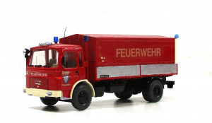 Automodell H0 Wiking MAN Pritsche WLA Öl Feuerwehr gesupert/lackiert