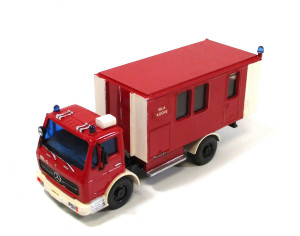 Automodell H0 Wiking MB Absetzcontainer Küche Feuerwehr gesupert/lackiert