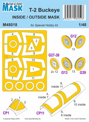 Special Hobby 1:48 100-M48018 T-2 Buckeye Inside/Otside MASK 1/48
