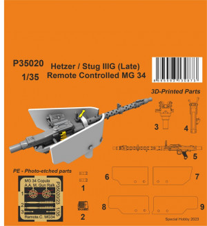 CMK 1:35 Hetzer / Stug IIIG (Late) Remote Controlled MG 34 1/35