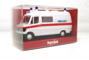 Modellauto H0 1/87 Herpa 4081 MB 207 Ambulance