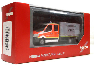 Modellauto H0 1/87 Herpa 092791 MB Sprinter 13 Doka FW Düsseldorf 