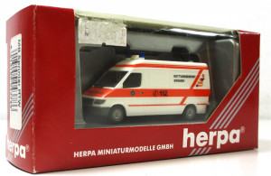 Modellauto H0 1/87 Herpa 043786 MB Sprinter RTW RD Bremen