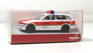 Modellauto H0 1/87 Herpa 045605 BMW 3er Touring DRK Rheinhessen Notarzt