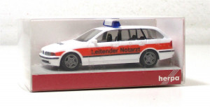 Modellauto H0 1/87 Herpa 045810 BMW 520 Touring Leitender Notarzt