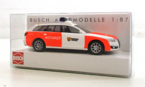 Modellauto H0 1/87 Busch 49652 Audi A6 Avant Notarzt FW Schwelm