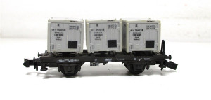 Minitrix N 13536 / 3536 Behälter-Tragwagen CONTRANS 7250137 DB (6518H)