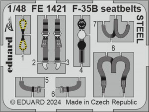 Eduard Accessories 1:48 F-35B seatbelts STEEL 1/48 TAMIYA