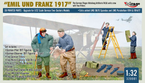 Mirage Hobby 1:32 320001 WWI German FA(A) Units Crew 'Emil und Franz 1917' w/Equipment