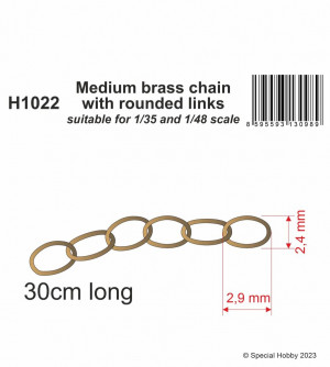 CMK 1:35 Medium brass chain with rounded links - suitable for 1/35 and 1/48 scale