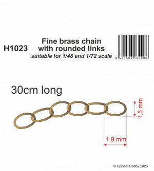 CMK 1:48 Fine brass chain with rounded links - suitable for 1/48 and 1/72 scale