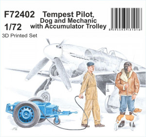 CMK 1:72 Tempest Pilot, Dog and Mechanic with Accumulator Trolley 1/72