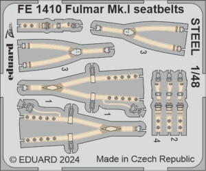 Eduard Accessories 1:48 Fulmar Mk.I seatbelts STEEL 1/48