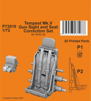 CMK 1:72 Tempest Mk.V Gun Sight and Seat Correction Set 1/72 for Airfix kit