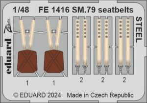 Eduard Accessories 1:48 SM.79 seatbelts STEEL 1/48 EDUARD