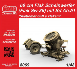 CMK 1:48 60 cm Flak Scheinwerfer (Flak Sw-36) mit Sd.Ah.51 / Sv?tlomet 60N s vlekem 1/48