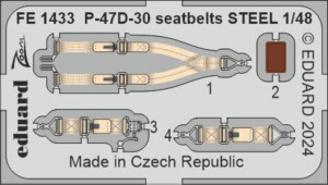 Eduard Accessories 1:48 P-47D-30 seatbelts STEEL 1/48 MINIART