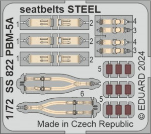Eduard Accessories 1:72 PBM-5A seatbelts STEEL 1/72 ACADEMY