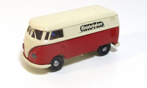 Brekina H0 1/87 VW T1 Kasten Miniaturbahnen - rot/weiß