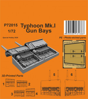 CMK 1:72 129-P72015 Typhoon Mk.I Gun Bays Correction Set   / for Airfix kit - NEU